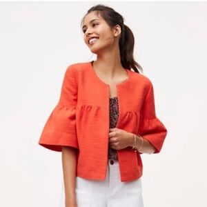 Ann Taylor Loft Orange peplum jacket XS